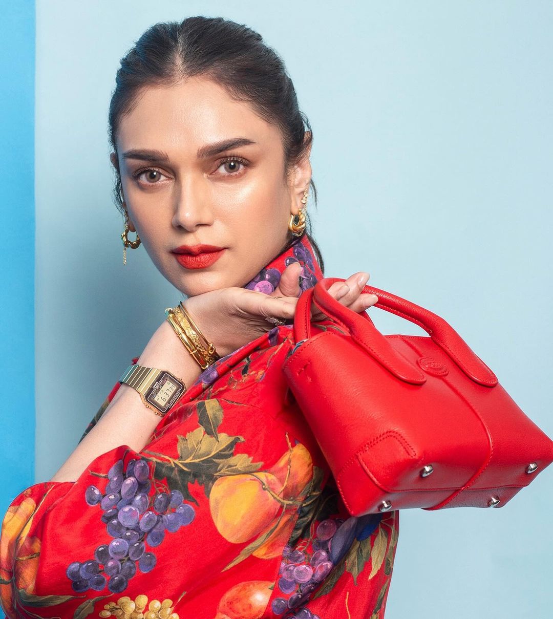 SOUTH INDIAN ACTRESS ADITI RAO HYDARI PHOTO SHOOT IN RED DRESS 9